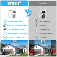 Smar Système de Caméras de Sécurité WiFi 6MP Double Objectif Kit de Caméras IP Sans Fil avec Audio Bidirectionnel NVR 8CH 2