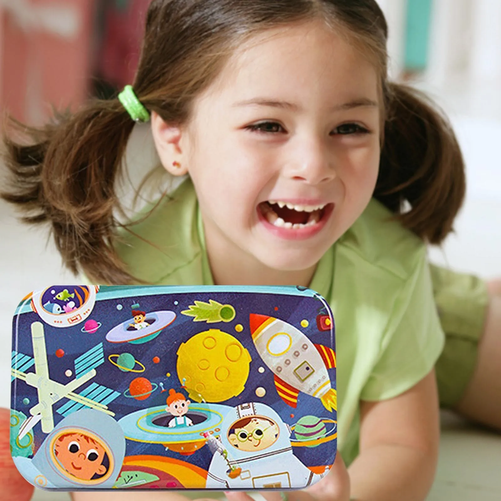 60 Pieces Of Box Puzzle For Children Preschool Education Anime Cartoon Wooden Puzzle Toys Space Astronauts Cabins