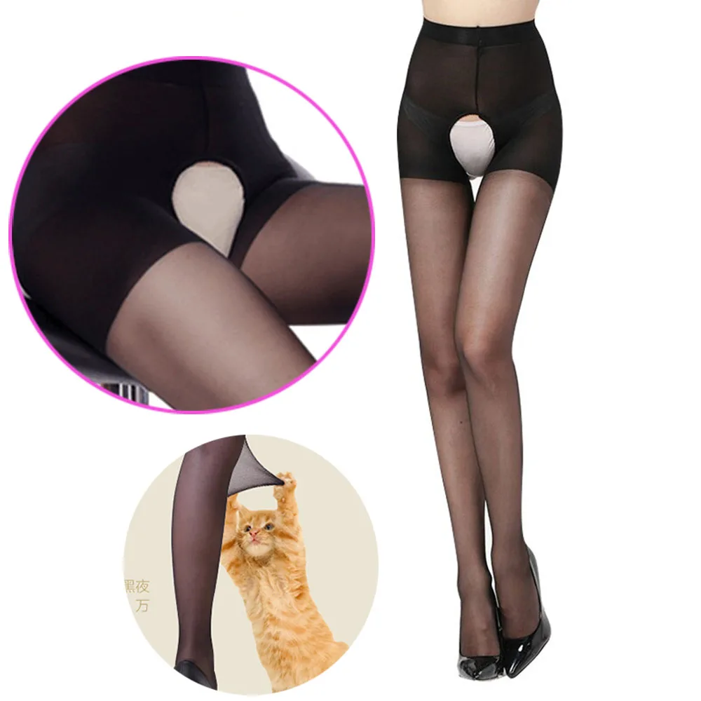 Sexy Open Crotch Pantyhose Fashion Stocking Women transparent Office Lady crotchless Tights OPEN LEG NightLife colors