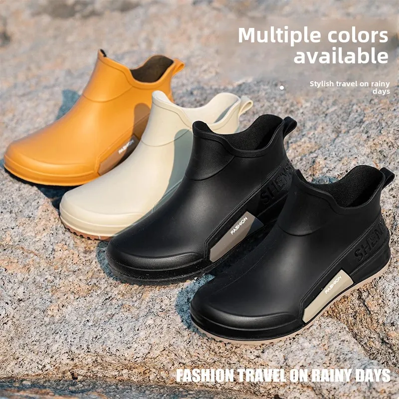 Bottes courtes imperméables nylon homme mode randonnée pêche camping antidérapantes résistantes à l'usure