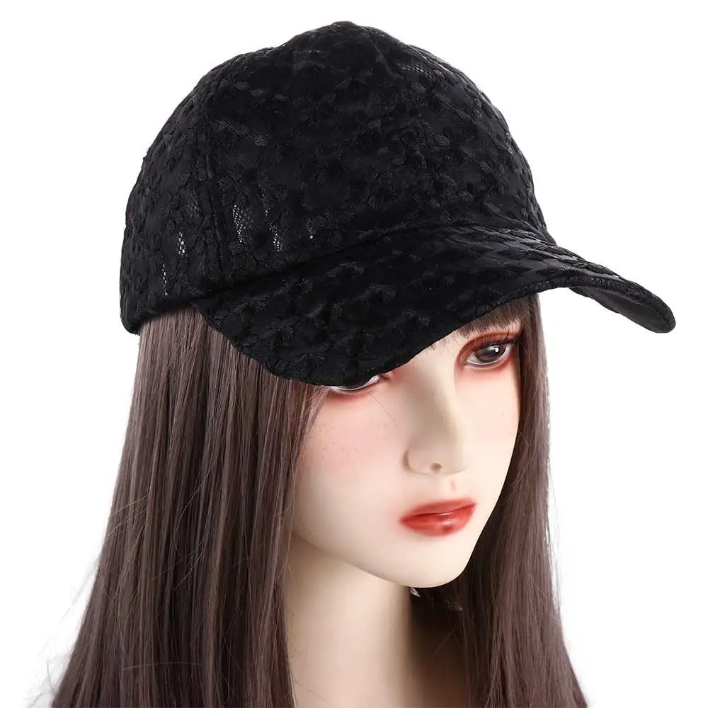 Adjustable Casual Girls Korean Hip Hop Outdoor Visors Cap Flower Baseball Cap Lace Mesh Hat