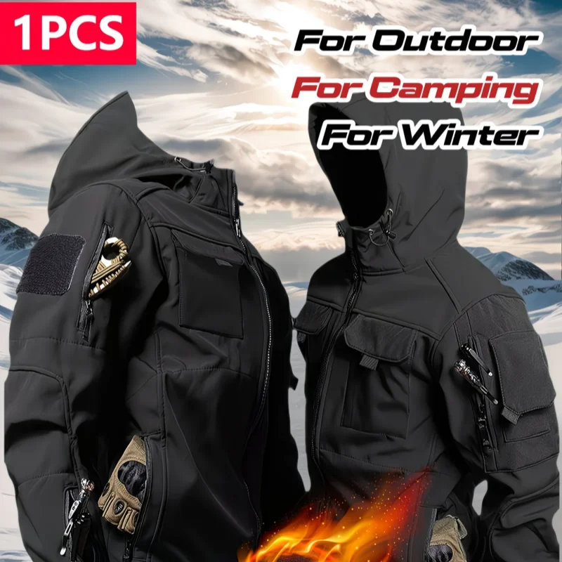 가을, 겨울 남성용 내한성 전술 재킷 내구성 작업복 후드 코트 야외 다용도 포켓 등산 재킷