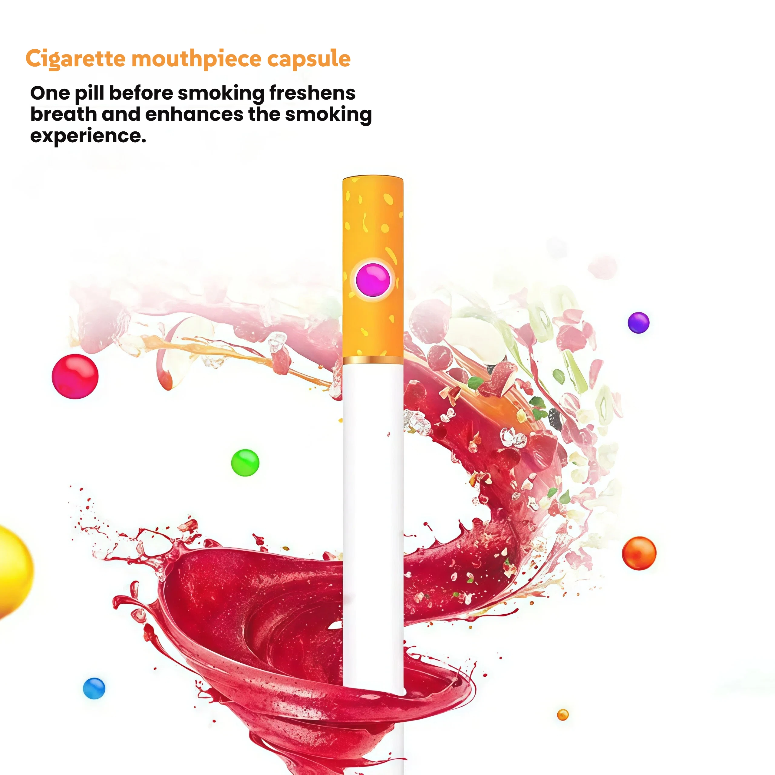 100PCS Cigarette Beads DIY Explosion Pops Fruit Mint Menthol Flavor Brush Balls For Smoking Holders Push Box Accessories
