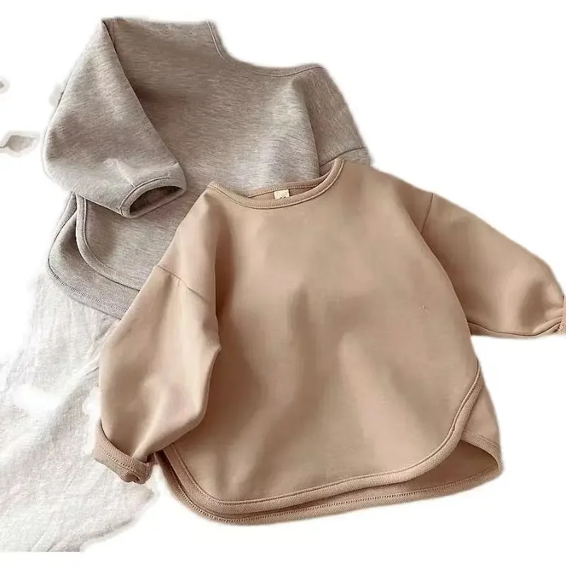 Autumn Baby Long Sleeved T Shirts Fashion Boys Top Children Korean Solid Color T-shirt Baby Girls Tee Children Clothes Kids 5