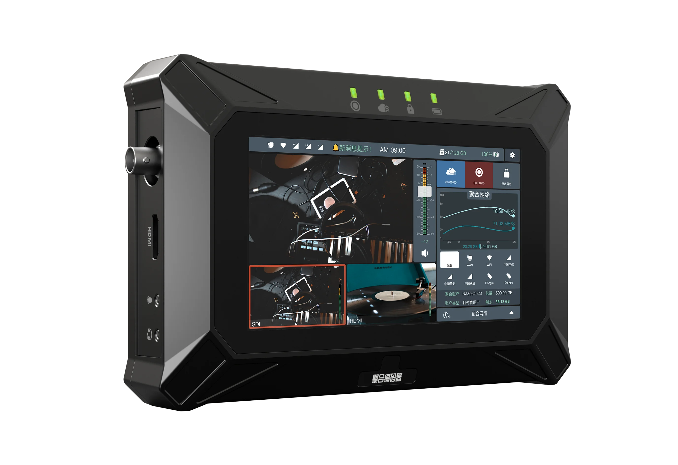 링크스 본딩 3 심카드 4G WIFI LAN 4K HD MI SDI 라우터 H.265 H264 4K 비디오 스위처 믹서 인코더 RTMP RTMPS SRT