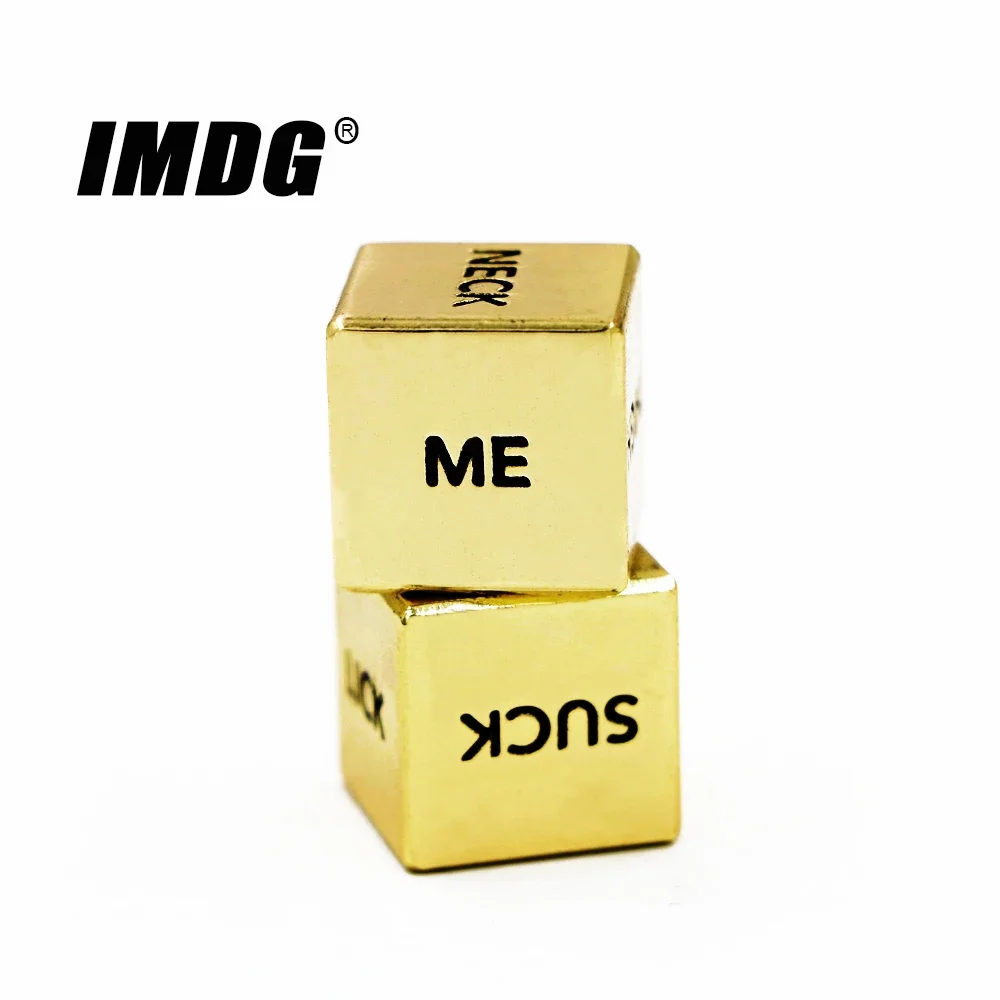 16mm English Sexy Metal Gold Dice Action Dice Couple Lover Passion Dice