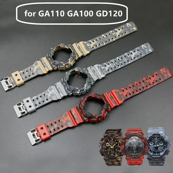 G SHOCK Watch Accessories Band Case Camouflage Resin Watch Strap Case Set for Casio GLS GD