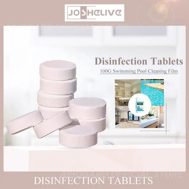 100 Db/Beállított Medence Tisztítás Pezsgő Klór Tabletta Multifunkcionális Tabletták Spraytisztító Otthoni Csepphajó - Image 3