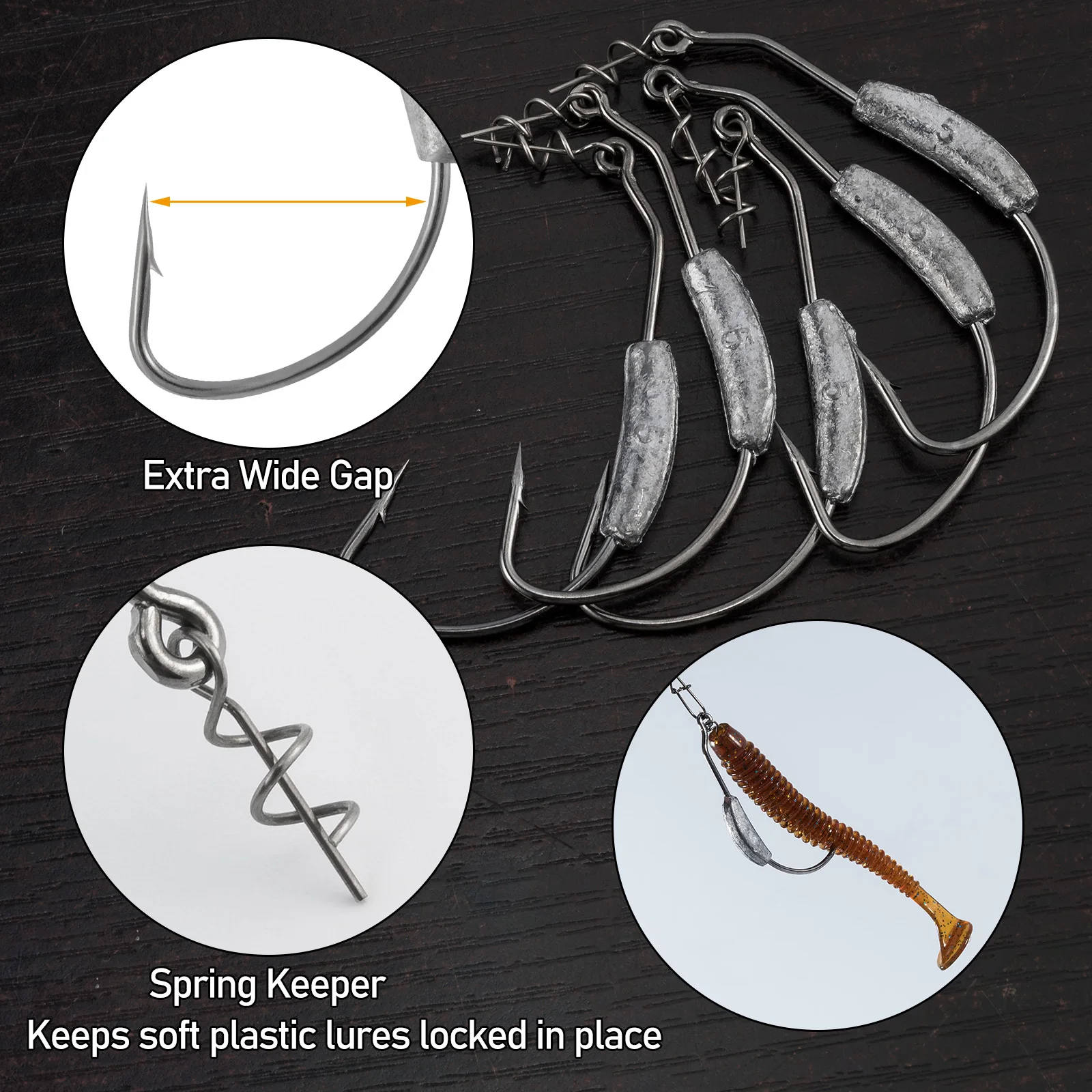 3pcs Weighted Swimbait Hook with Spring Keeper Crank Head for Soft Plastic  Lure Weedless Rigging Worm Wide Gap Hook Pike Bass - AliExpress
