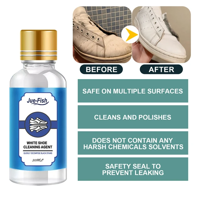 30 Ml Fehér Cipő Folt Foltos Tisztító Fehéren Szennyeződés -Eltávolító A Cipőhez Távolítsa El Sárga Éltisztító Szerszámot - Image 5