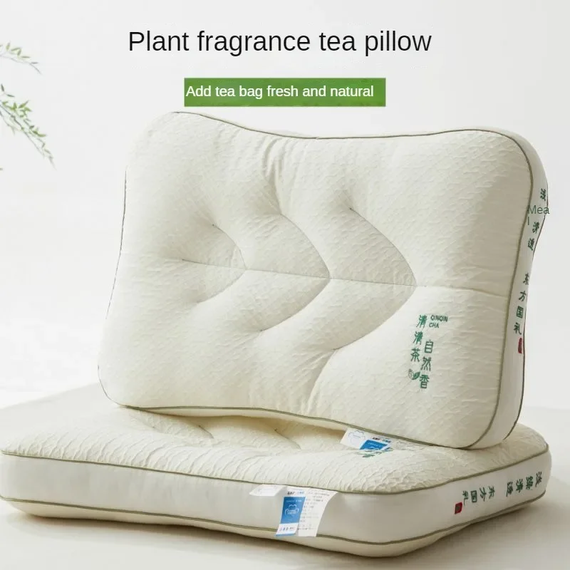 New herbal tea fragrance pillow core home cervical spine shaped pillow adult pillow core to help sleep without collapsing 3