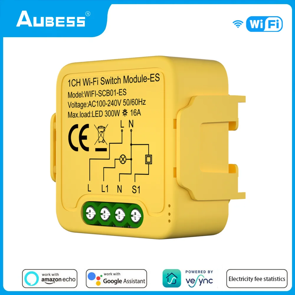 

Умный мини-переключатель Vesync 16 А с поддержкой Wi-Fi