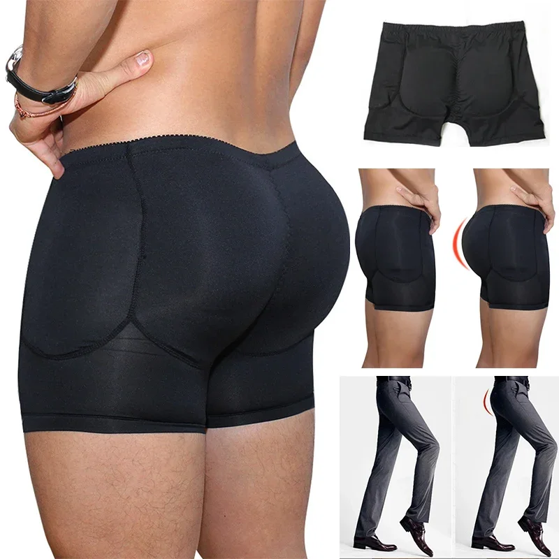 Men Padded Butt Enhancer Booty Booster Molded Boyshort Shapewear Underwear Boxer Men's Tuck In and Hip Lifting Shorts Gym Wear