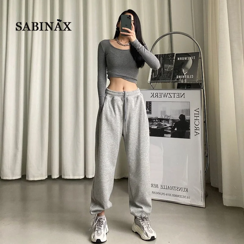 

SABINAX Women's Pants Black Jogging Loose Sports Pants High Waist Trousers Oversized Casual Women's Pants Street Women Clothing