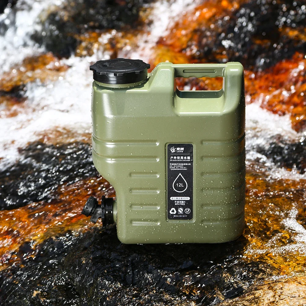 7-15L Camping Water Container Outdoor Water Bucket Large Capacity Portable Water Bag Detachable Faucet Picnic Drive Water Tank