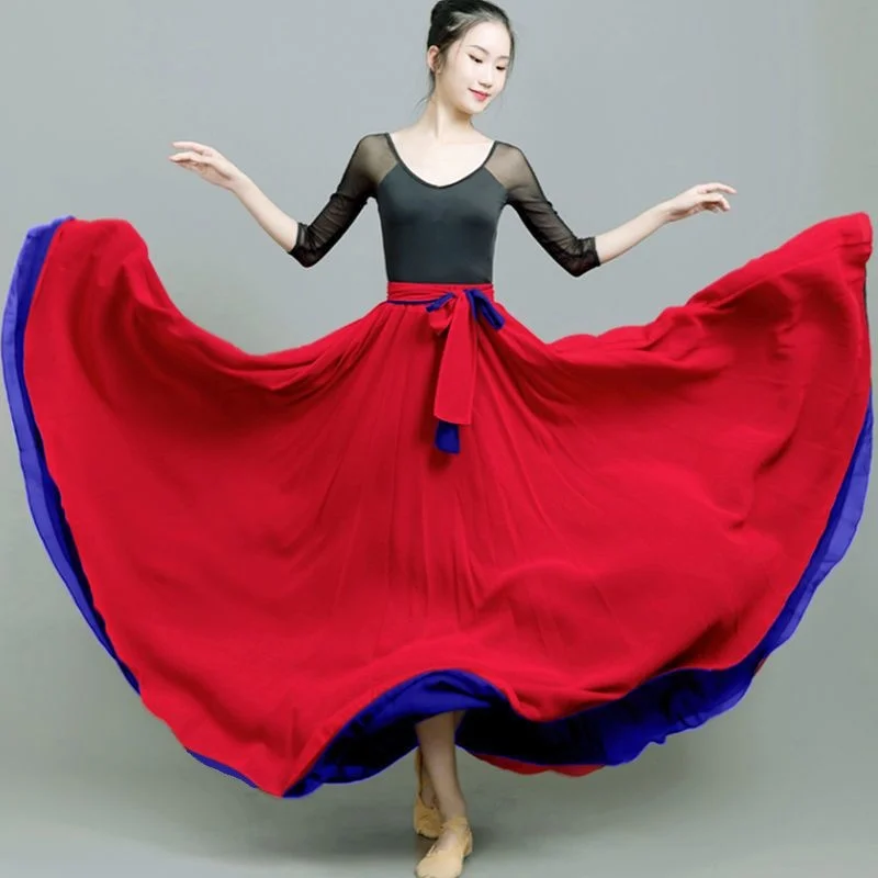 Ropa Baile Falda De Ballet De Gasa Para Mujer Tutú Clásico Rojo