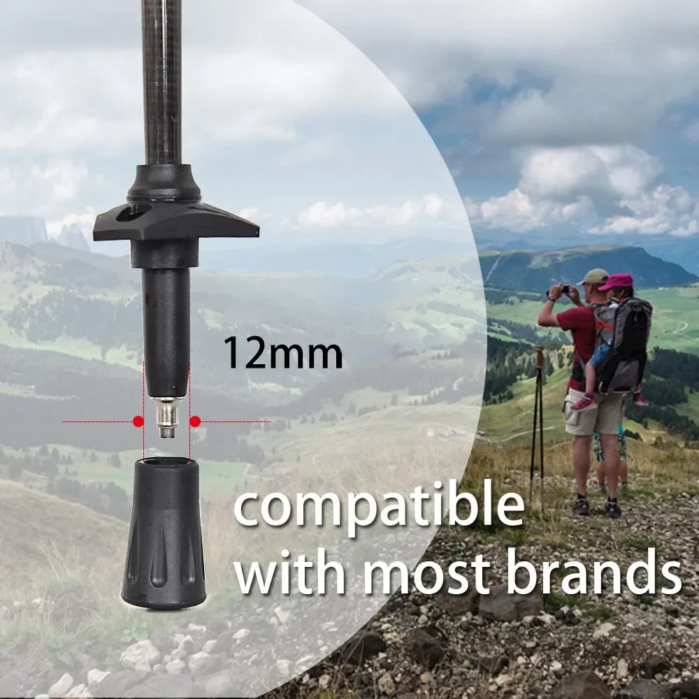 Reinforced Trekking Pole Tip Set Rubber Tip Trekking Walking Cane End Hammers Pole Practical Protable Reliable