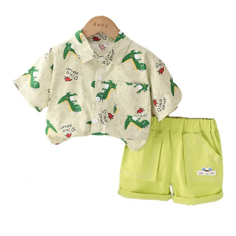 

New Summer Baby Boys Clothes Suit Children Fashion Cartoon Shirt Shorts 2Pcs/Sets Infant Toddler Casual Costume Kids Tracksuits