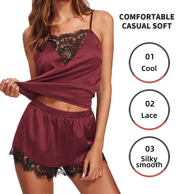 Conjunto pijamas de seda gelo para mulheres, camisolas, camisola