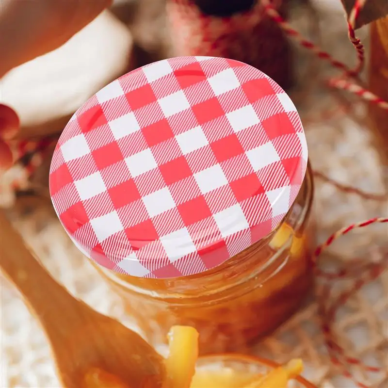 40Pcs Jam Jars Lids Screw Lids Twist Off Storage Cap For Canning Jars Wide Mouth Screw Twist Off Glass Round 6.5/7.2cm