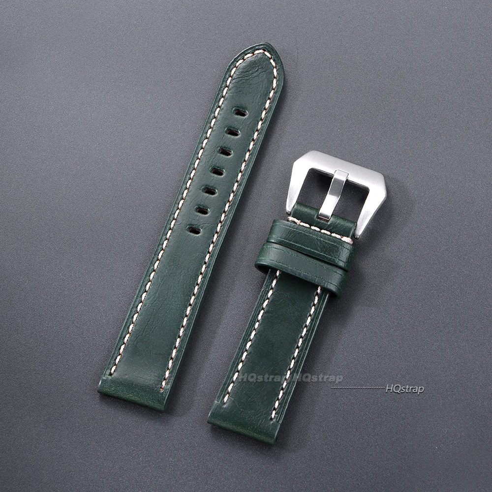 Handcrafted Crazy Horse Leather Watch Strap - Black, Blue, Brown Options