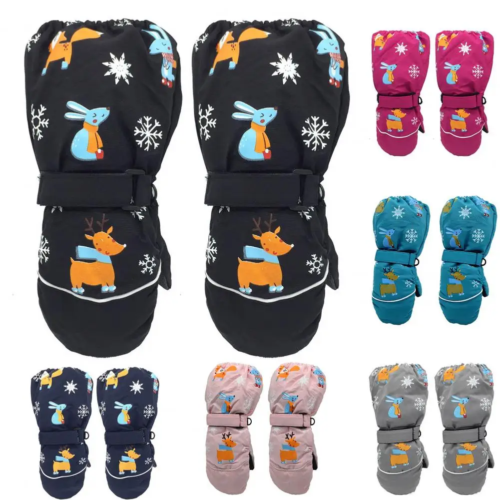 

1 Pair Kids Snow Gloves Waterproof Children Winter Gloves Baby Girls Windproof Skiing Gloves Kids Boy Thick Warm Ski Mittens