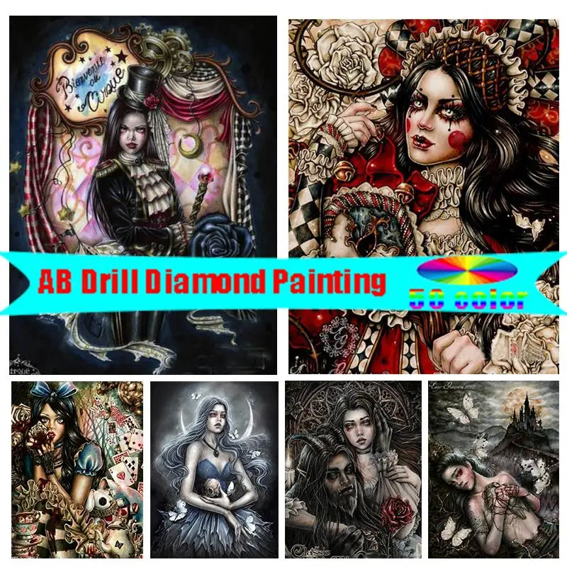 Vampire Skeleton Girl 5D Diamond Art Painting Kits New Dark Witch Craft Bat  AB Drills Embroidery Cross Stitch Home Decor Gifts - AliExpress