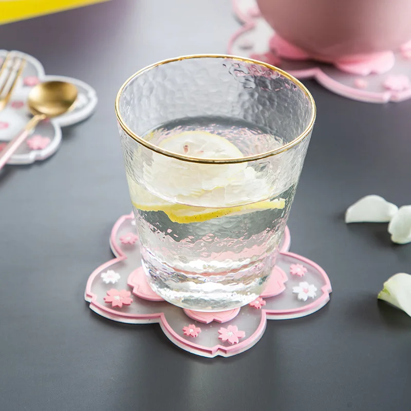 Table Mat Cherry Blossom Heat Insulation Pad Dining Table Mat Anti-skid Cup Pads Non-slip Coaster Kitchen Accessories Coasters