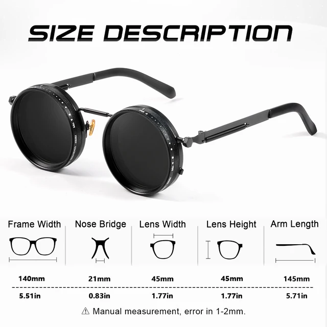 CRIXALIS lunettes de soleil rondes polarisées ND9 gradation réglable hommes femmes rétro Punk hommes lunettes de pêche nuances extérieures UV400 2 CRIXALIS lunettes de soleil rondes polarisées ND9 gradation réglable hommes femmes rétro Punk hommes lunettes de pêche nuances extérieures UV400 2