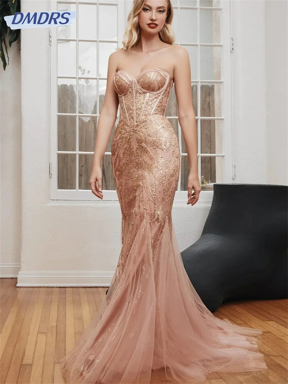 

Elegant Mermaid A-Line prom Dress 2024 Charming Sleeveless Evening Dresses Classic Floor-Length Gown Vestidos De Novia
