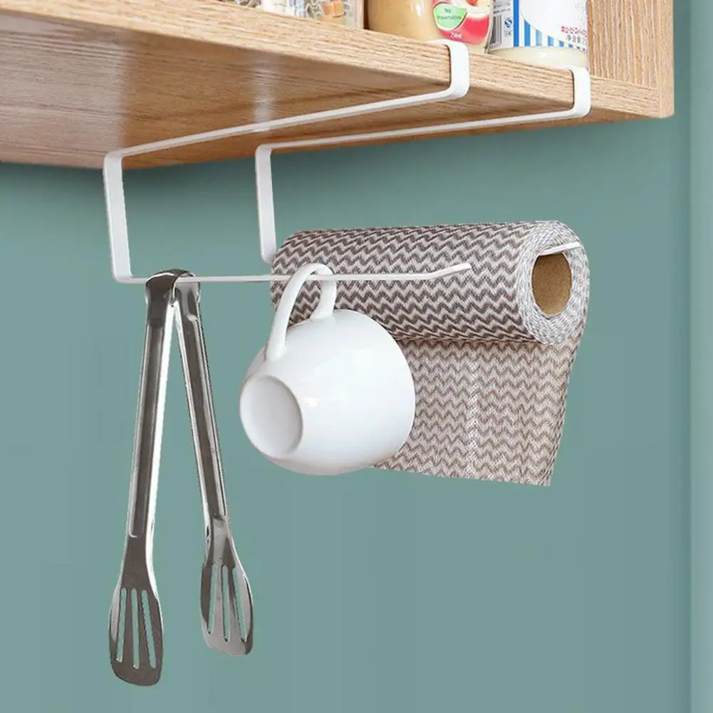 Toilet Paper Holder S-shaped Wrought Iron Punch-free Multi-use Toilet Paper HolderBathroom Towel Rod Washroom Supplies
