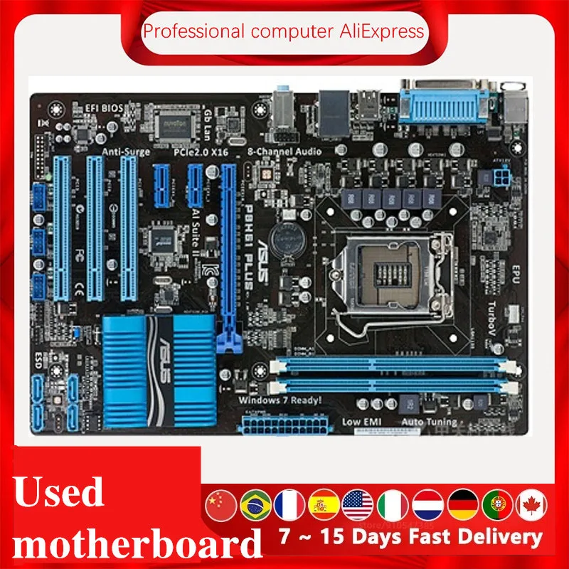 For Asus P8h61 Plus Desktop Computer Motherboard Lga 1155 Ddr3 For
