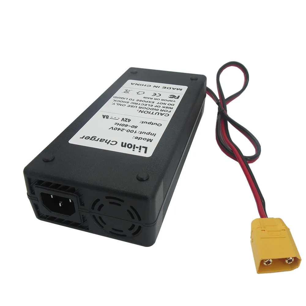 36V 8A 리튬이온 배터리 충전기 42V 리튬 리튬폴리머 10S 36V 30AH 40AH 50AH 에너지 저장 고속 충전기 XT60 XT90 팬 포함