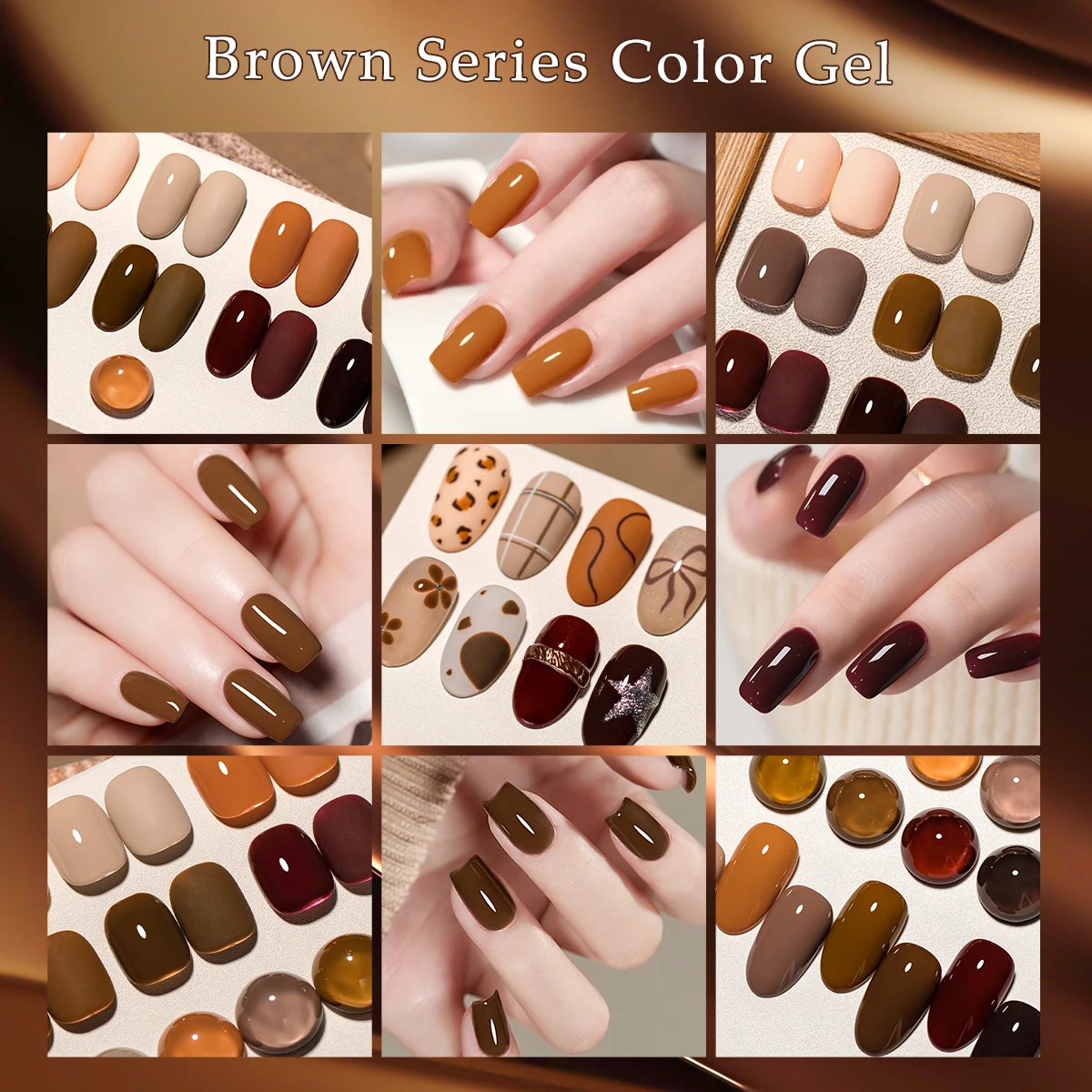 10ml 커피 브라운 젤 네일 폴리쉬 HEMA TPO 프리 세미 퍼머넌트 소크 오프 UV 젤 바니쉬 네일 아트 데코레이션 디자인 네일 용품