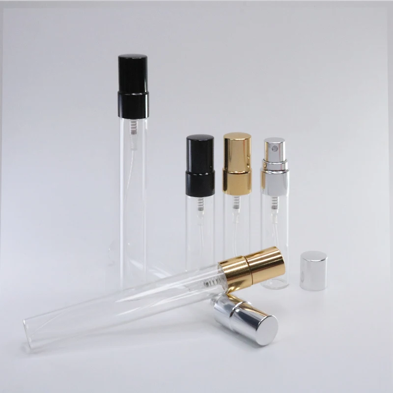 5ml 10ml clear glass perfume bottle refillable Portable dispenser spray bottle Metal atomizer perfume 10pcs