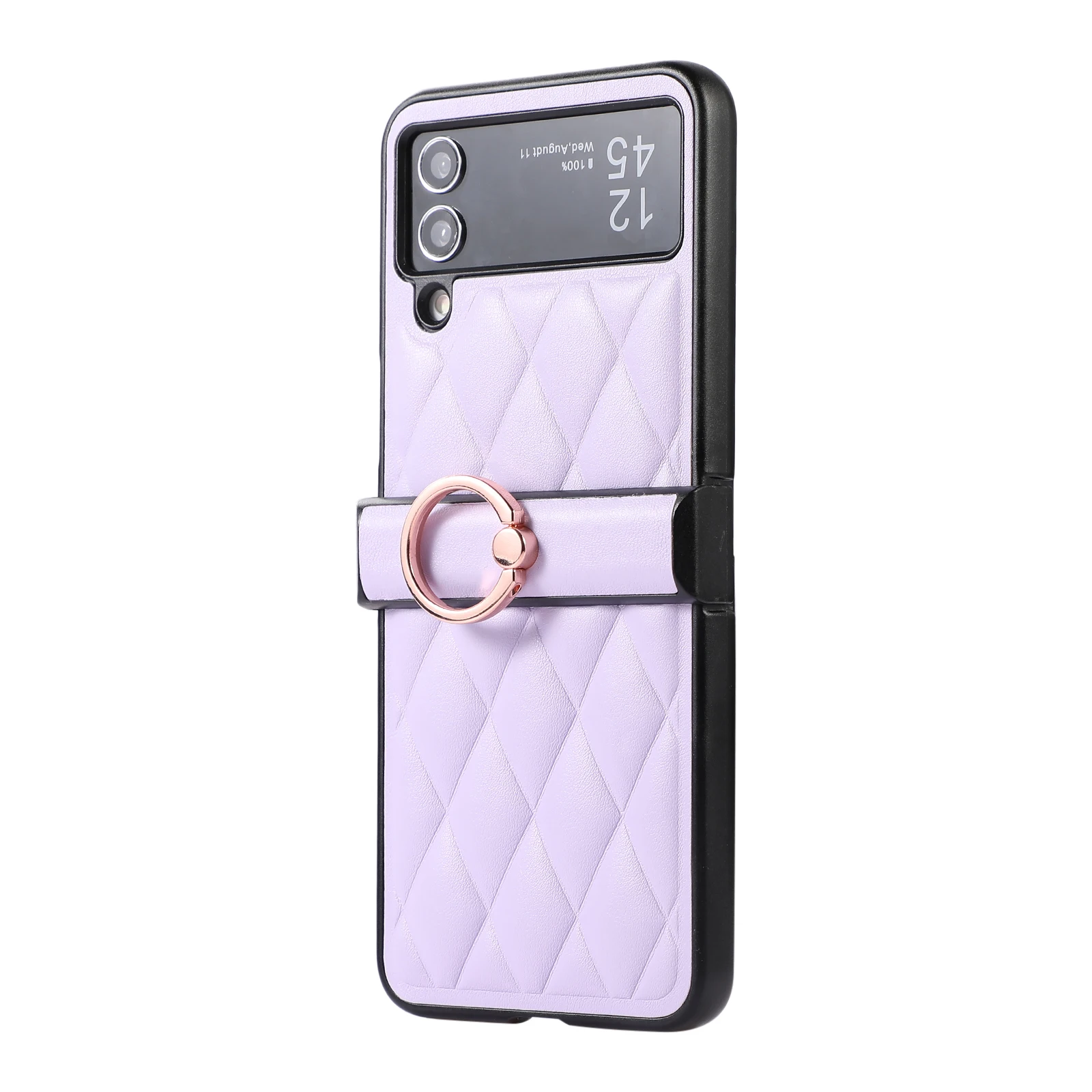 Elegant Leather Folding Phone Case with Ring Stand - All-Inclusive Protective Cover