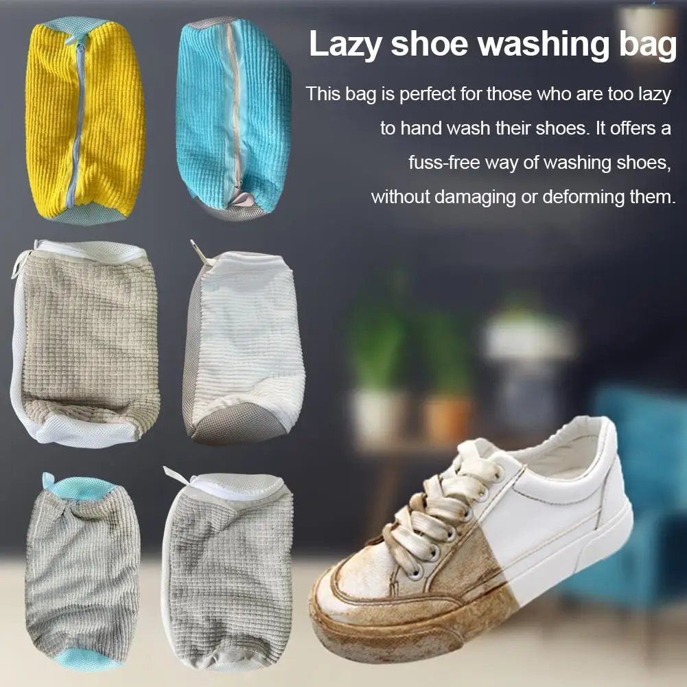 

Shoe Washing Bag for Washing Machine 360° Wrap-around Cleaning Reusable Shoe Laundry Bag for Sneaker Gym Shoes V4O7