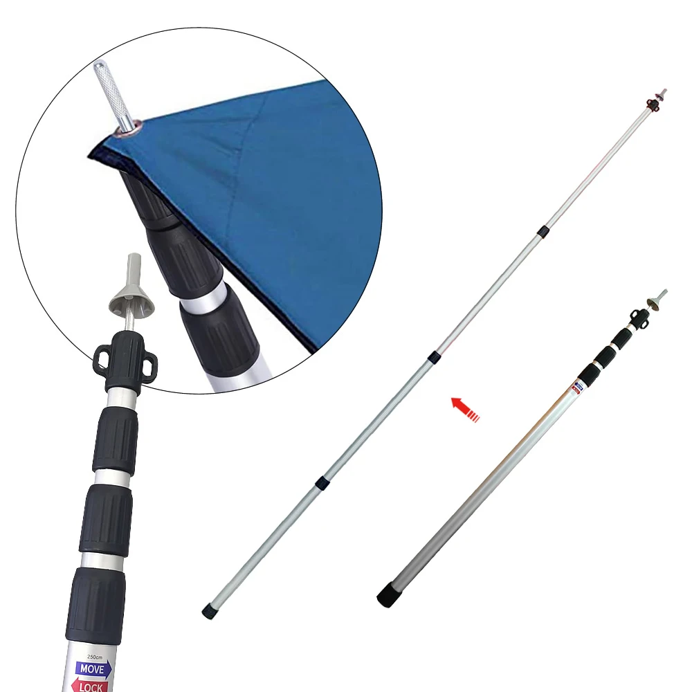 

Camping Tent Pole Sun Shelter Rod 250cm Canopy Support Rod Sunshade Tent Bracket Camping Tarp Tent Accessories Equipment