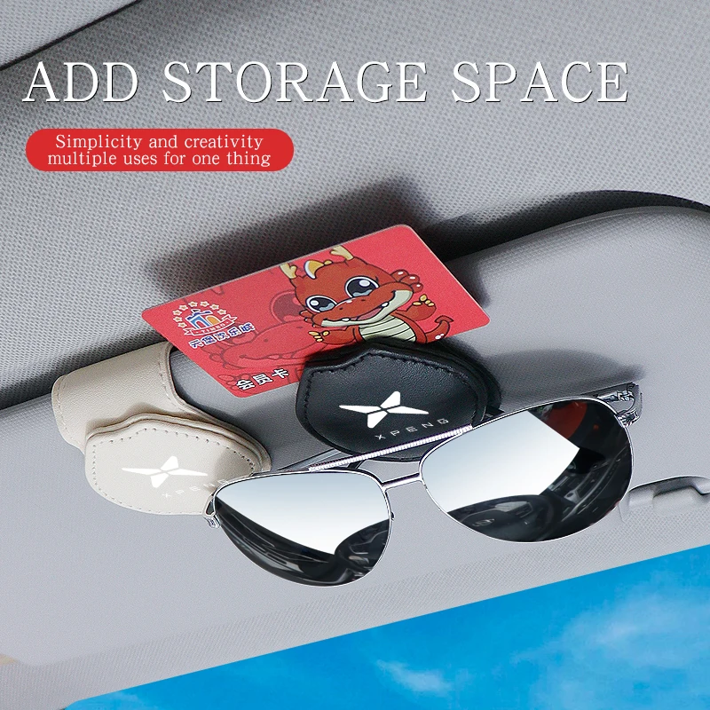 

Car Leather Holder Glasses Clip For Xpeng P7 G3 G3i G9 P3 P5 N5 F30 H93 Multifunction Eyeglasses Clip Sun Visor Car Accessories