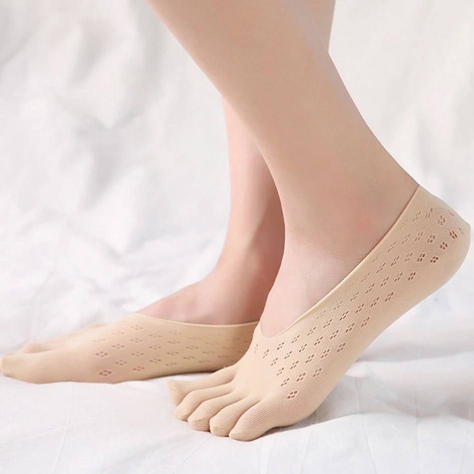 

WOSWEIR 1 пара, женские спортивные носки для йоги, компрессионные носки с пятью пальцами, Нескользящие летние дышащие женские носки для пилатеса, танцев