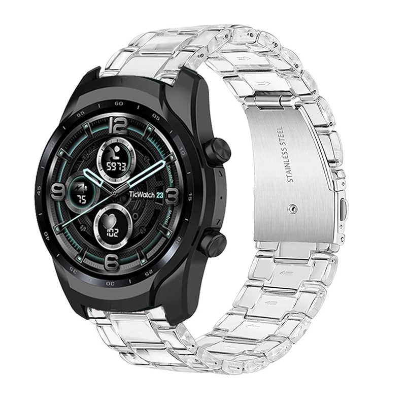 Transparent Strap For Ticwatch Pro 3/3 GPS Smart Watch Accessories Resin Bracelet For Ticwatch Pro 2020 2021 GTX S2 E2 watchBand