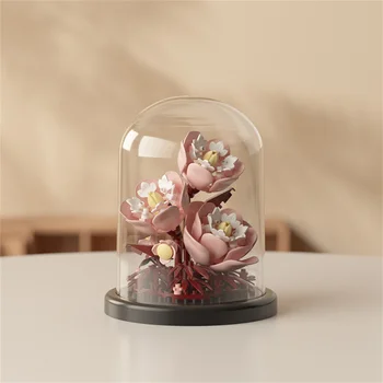 MOC Eternal Bouquet Micro Building Blocks Flower Model DIY Home Desk Plant Decoration Assemble Brick Toys For Children Gift 7