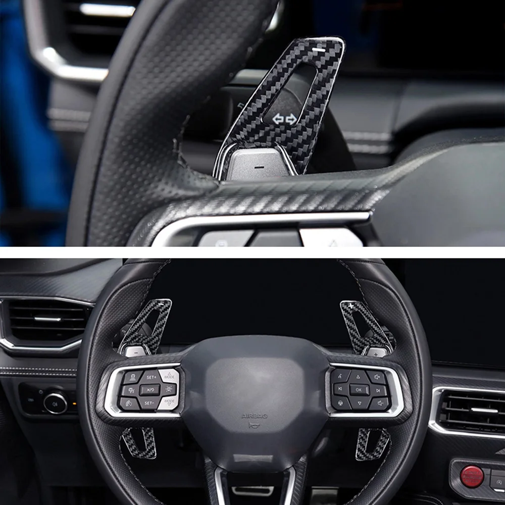 LHD RHD Real Carbon Fiber Interior Steering Wheel Shift Paddle Shifter Extension Modification Decoration For Ford Mustang 2024 5