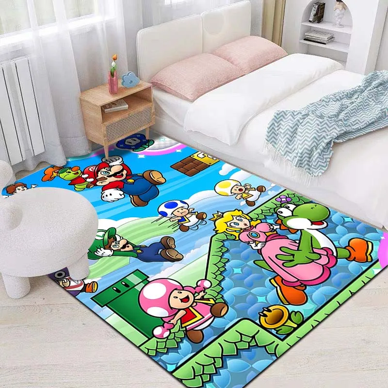 15 Sizes cartoon Super Mario Printing Carpet for Living Room Bedroom Kid's Room Home Decor Area Rug Non-slip Mat Sofa Mat