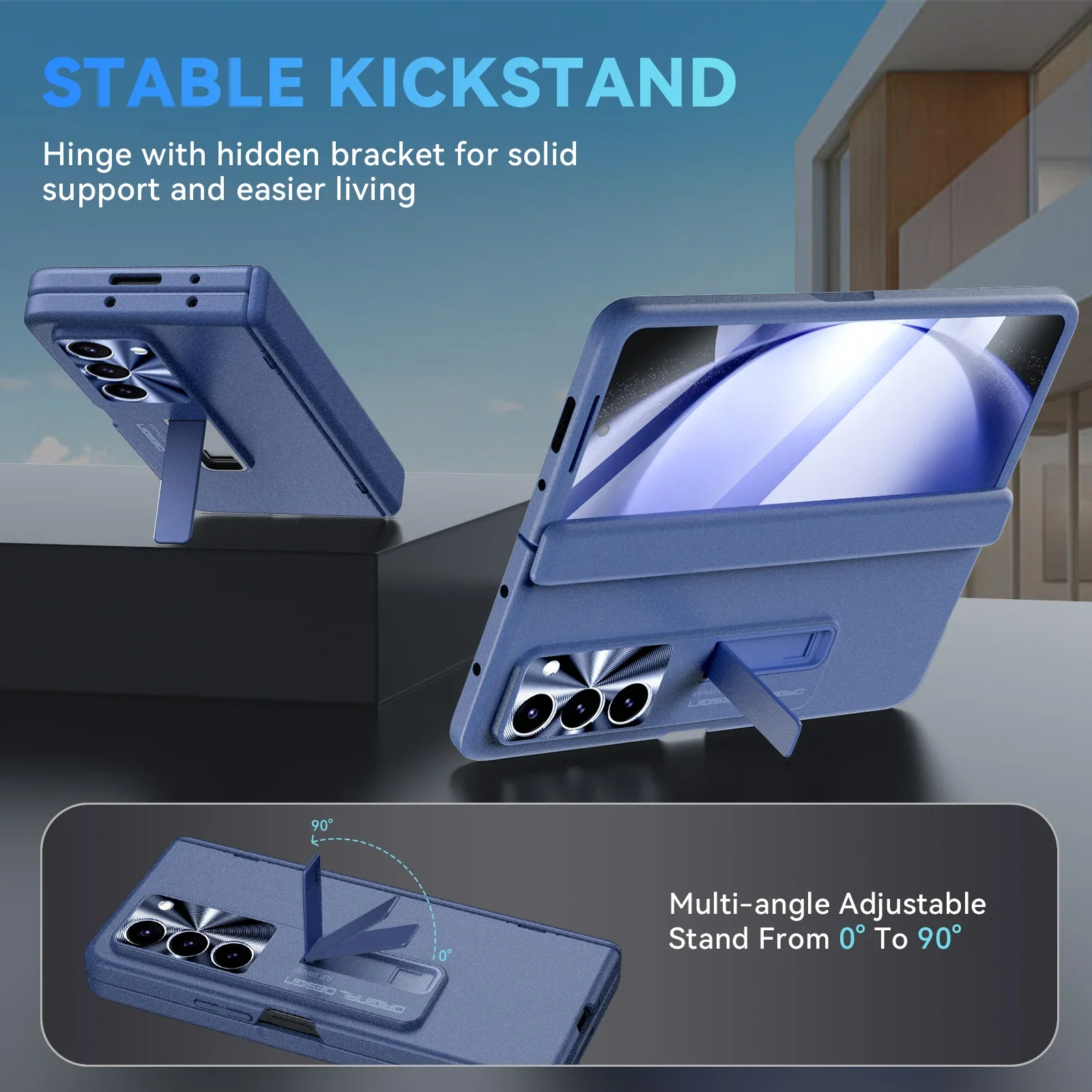 Coque de protection intégrale HD de luxe avec charnière mate et support antichoc pour Samsung Galaxy Z Fold 5 5G_voghion.com