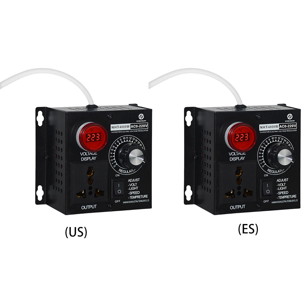 조정 가능한 조광기 SCR 전압 조정기 AC 220V 4000W 소형 모터 온수기용 소형 가변 전압 컨트롤러