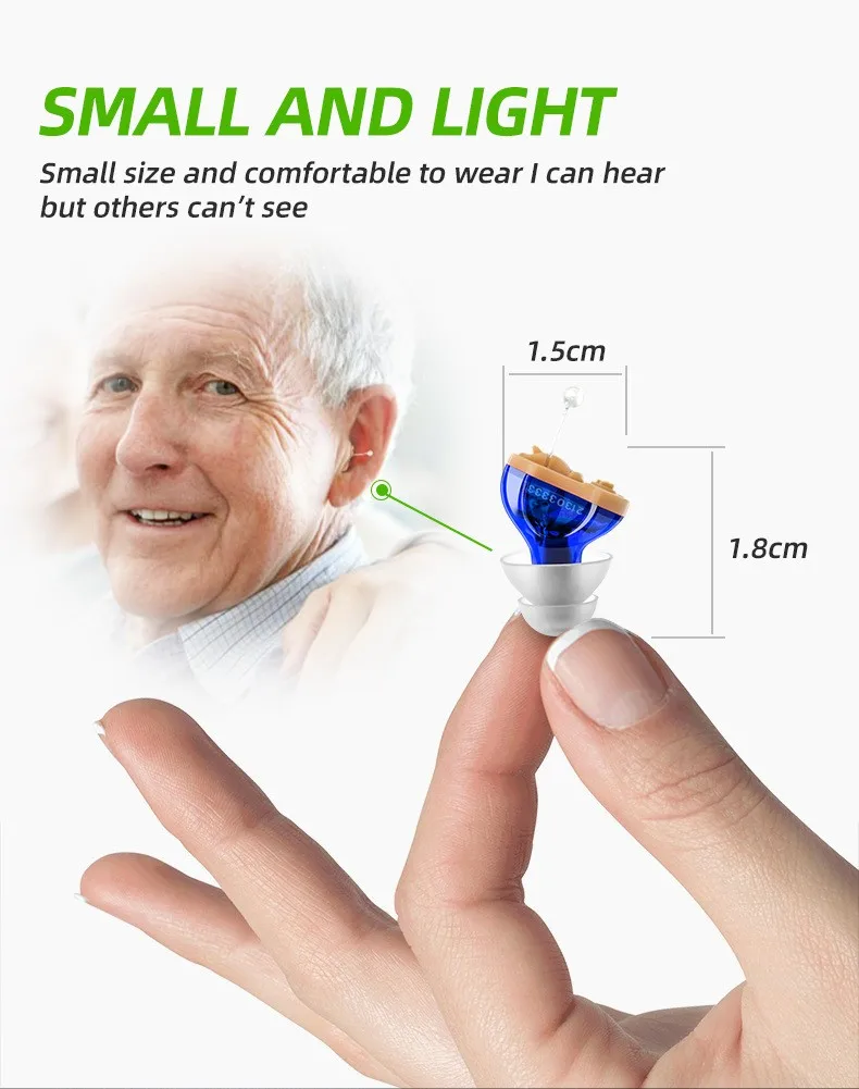 Hearing Aid Sound Amplifier Invisible for Elderly