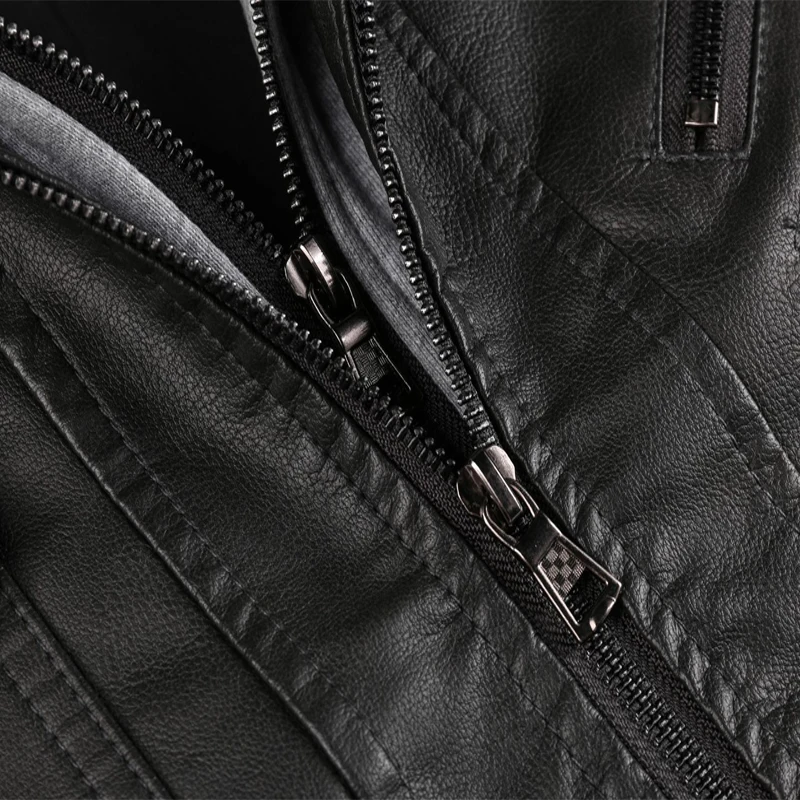 Motorcycle Biker PU Jackets Men PU Faux Leather Jacket Coat Fashion Casual Turndown Collar Jacket Male Spring Autumn Outwear