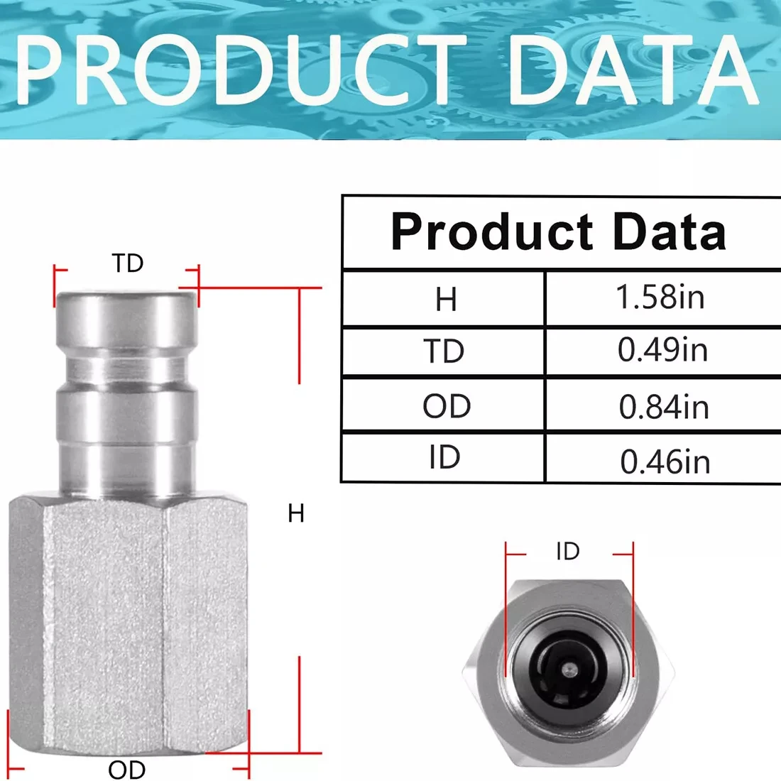 1/8" Body PD342 Series PD Steel Test Port & Diagnostic Equipment Quick Nipple 4
