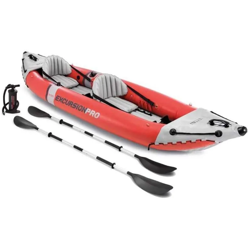 

INTEX Excursion Pro Inflatable Kayak Series: Includes Deluxe 86in Kayak Paddles and High-Output Pump – SuperTough PVC